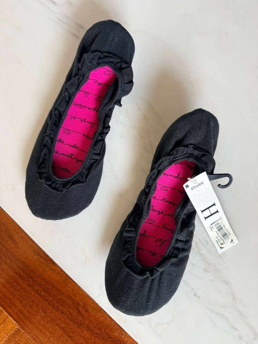 NEW HUE Women Loungewear Slippers Slip on Ballet Flats Footwear Shoes Size S 5/6